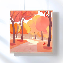Fall Foliage Stroll | Abstraktens vattenfärg Poster