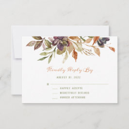 Fall Foliage & Succulent Watercolor OSA Kort