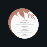 Fall Foliage Terracotta Round MenCard Meny<br><div class="desc">Den här moderna bröllop-menymallen ingår i Do tell A Belles Elegant Orange Bröllop Stationery-samling. Den unika rundformgivningen har botaniskt höst löv i terracotta. Anpassa dem med menyalternativ, namn och händelsemedatum. Perfekt för bröllop, höstens möhippa, repetitionsmiddagar eller spelar ingen roll du gillar. Ett botaniskt val för firande i september, oktober och...</div>