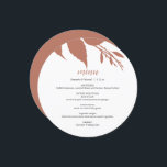 Fall Foliage Terracotta Round MenCard Meny<br><div class="desc">Den här moderna bröllop-menymallen ingår i Do tell A Belles Elegant Orange Bröllop Stationery-samling. Den unika rundformgivningen har botaniskt höst löv i terracotta. Anpassa dem med menyalternativ, namn och händelsemedatum. Perfekt för bröllop, höstens möhippa, repetitionsmiddagar eller spelar ingen roll du gillar. Ett botaniskt val för firande i september, oktober och...</div>