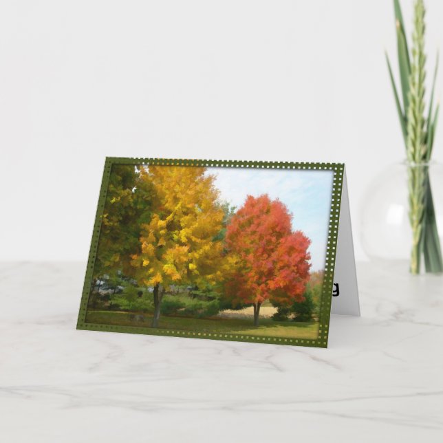 Fall Foliage Thanksgiving Card Helgkort (Framsida)