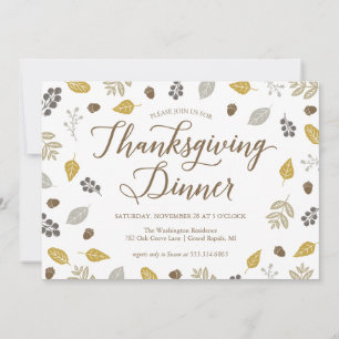 Fall Foliage Thanksgiving - inbjudan till middagsf