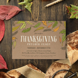 Fall Foliage Thanksgiving Potluck Dinner Inbjudningar