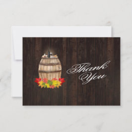 Fall Foliage Vin Barrel Vineyard Bröllop Tack Kort