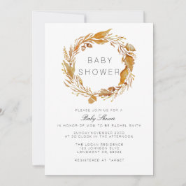 Fall Foliage Watercolor | Babyskor Inbjudan