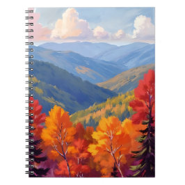 Fall Foliage | Watercolor Mountain Landscape Anteckningsbok