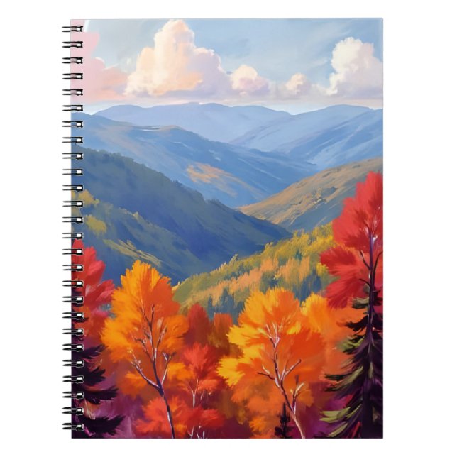 Fall Foliage | Watercolor Mountain Landscape Anteckningsbok (Framsidan)