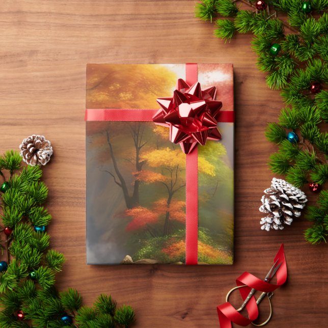 Fall folie vid vattenfallet presentpapper (Julgåva)