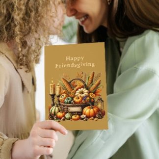 Fall Food Bounty Friendsgiving Card Julkort