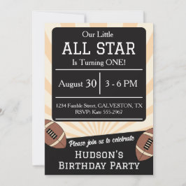 Fall Football All Star Birthday Party Invitation Inbjudningar