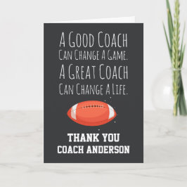 Fall Football Cards Thank You Coach From The Team Kort
