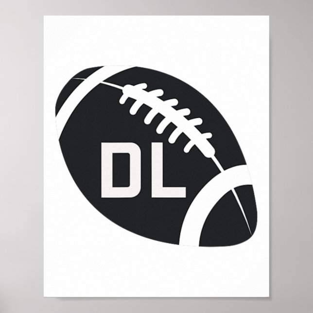 Fall Footbyll Defensiv Lineman DL D Line Defence Poster (Framsidan)