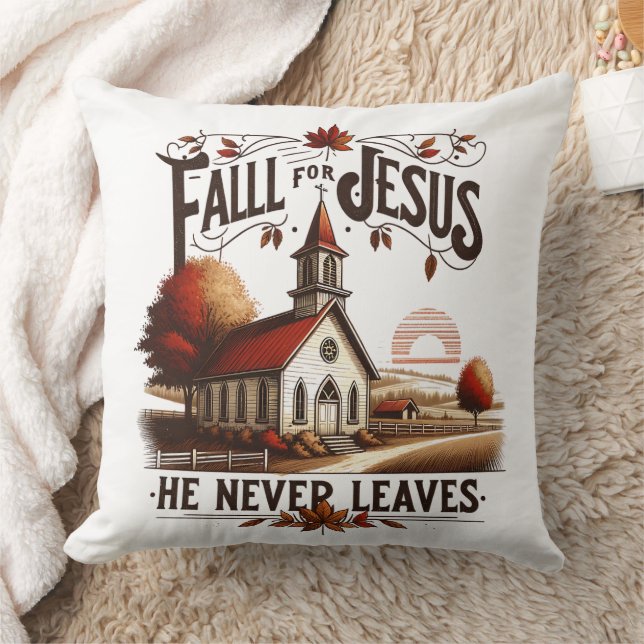 Fall för Jesus han aldrig lämnar Kudde (Filt)