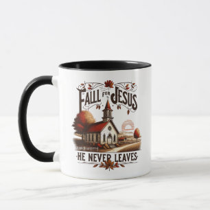 Fall för Jesus han aldrig lämnar Mugg