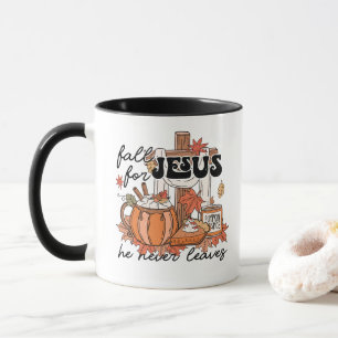 Fall för Jesus Han Lämnar aldrig, Christian Fall Mugg