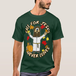 Fall för Jesus Han Lämnar aldrig den berömda krist T Shirt