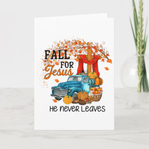 Fall för Jesus Han Lämnar aldrig Happy thanksgivin Kort