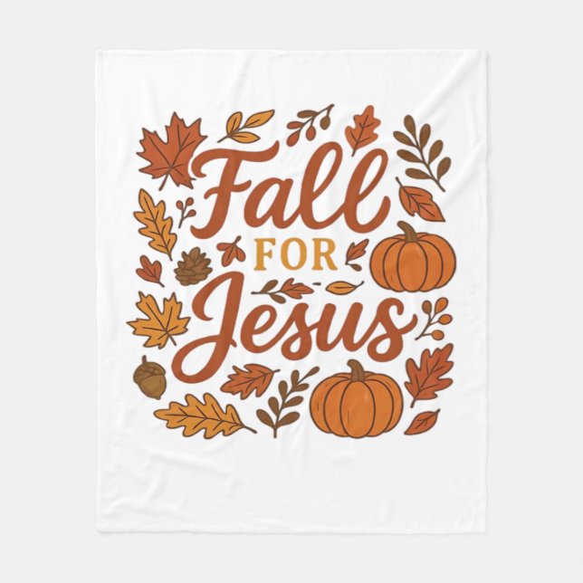 Fall för Jesus höst Pumpkin Christian Faith Clas Fleecefilt (Framsidan)
