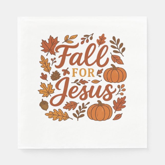 Fall för Jesus höst Pumpkin Christian Faith Clas Pappersservett (Framsidan)