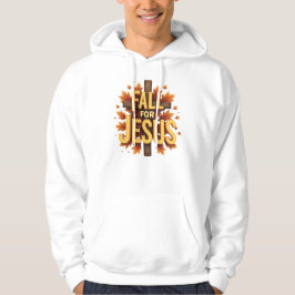 Fall för Jesus Kor med Höst löv design Hoodie