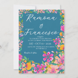 Fall For You Watercolor Floral Wedding Invitation Inbjudningar