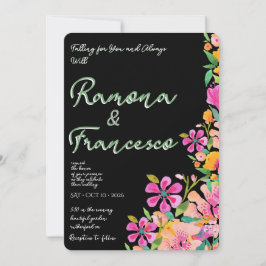Fall For You Watercolor Floral Wedding Invitation Inbjudningar