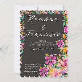 Fall For You Watercolor Floral Wedding Invitation Inbjudningar