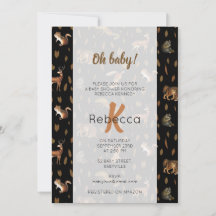 Fall Forest Animals Höst löv Baby Shower