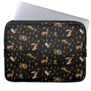 Fall Forest Animals Höst löv Laptop Fodral