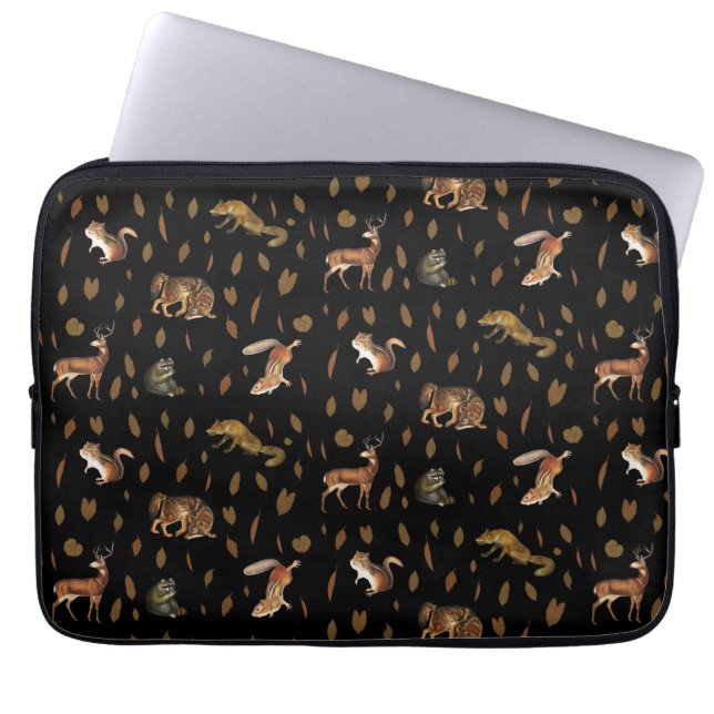 Fall Forest Animals Höst löv Laptop Fodral (Framsidan)