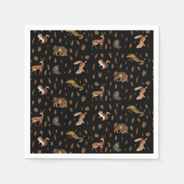 Fall Forest Animals Höst löv Party Pappersservett