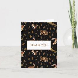 Fall Forest Animals Höst löv Tack för ditt kort