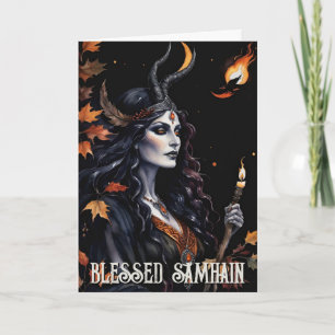 Fall Forest Blsed Samhain Night Pagan Witch Kort