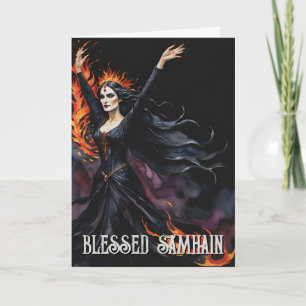 Fall Forest Blsed Samhain Night Pagan Witch Kort