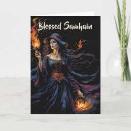 Fall Forest Blsed Samhain Night Pagan Witch Kort