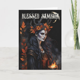 Fall Forest Blsed Samhain Night Pagan Witch Kort