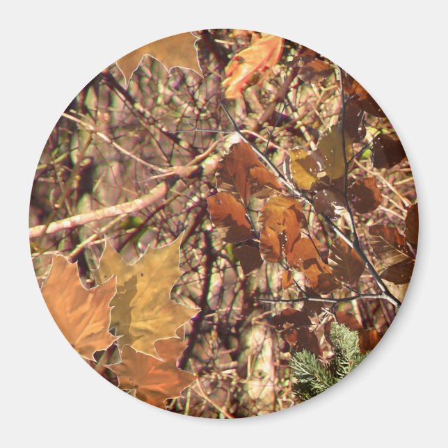 Fall Forest Bush Camouflage Magnet (Framsidan)