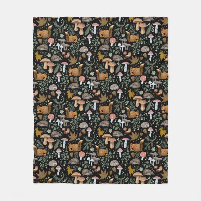 Fall Forest Forager Mysigt upphettning Fleecefilt (Framsidan)