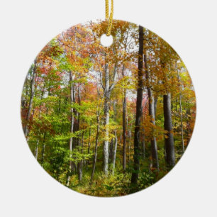Fall Forest I Landscape Fotography Autumn Julgransprydnad Keramik