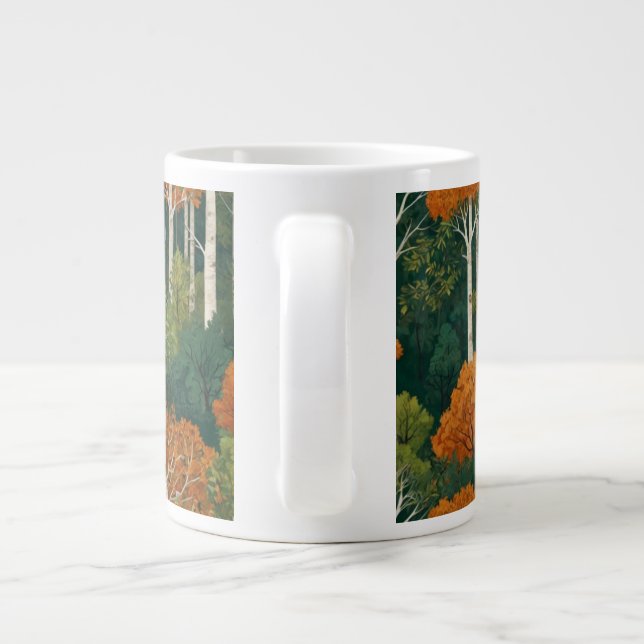 Fall Forest Mugg - Perfekt Gift for Nature Kärlek Jumbo Mugg (Baksidan)