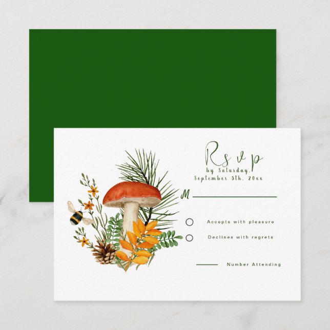 Fall Forest Mushroom OSA kort (Fram/baksida)