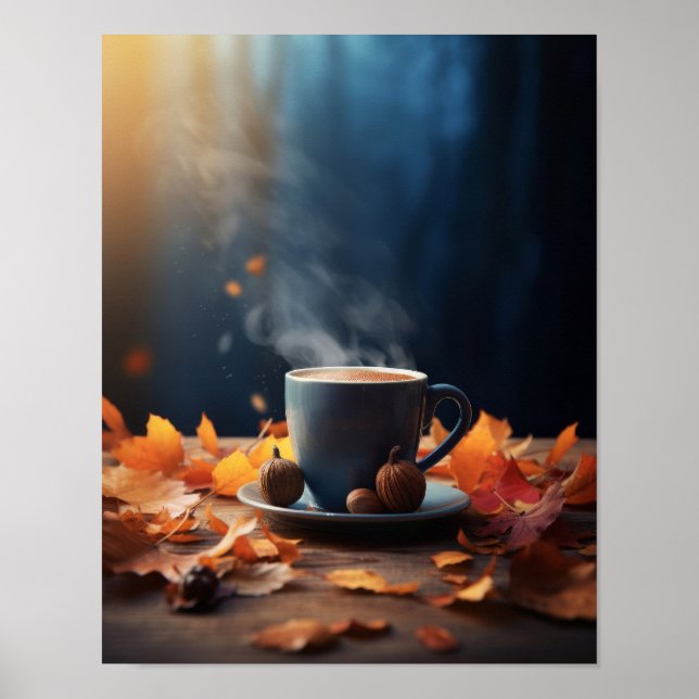 Fall Forest Pumpkin Spice Coffee Poster (Framsidan)