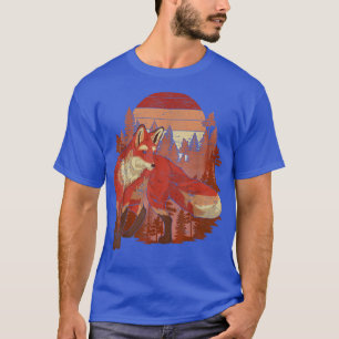Fall Forest Träd Wildlife Nature Retro Animal Lov T Shirt