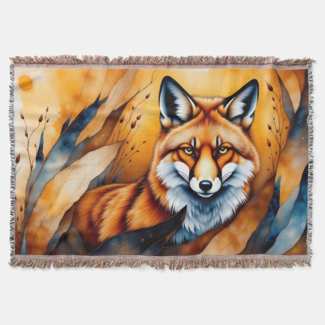 Fall Fox Painting Filt (Framsidan)