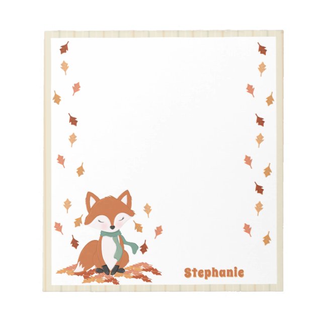 Fall Fox Woodland Birthday Anteckningsblock (Framsida)