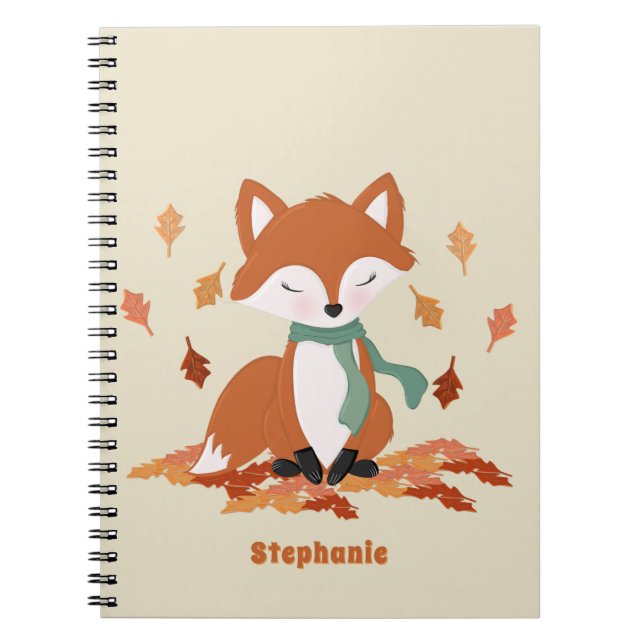 Fall Fox Woodland Birthday Anteckningsbok (Framsidan)