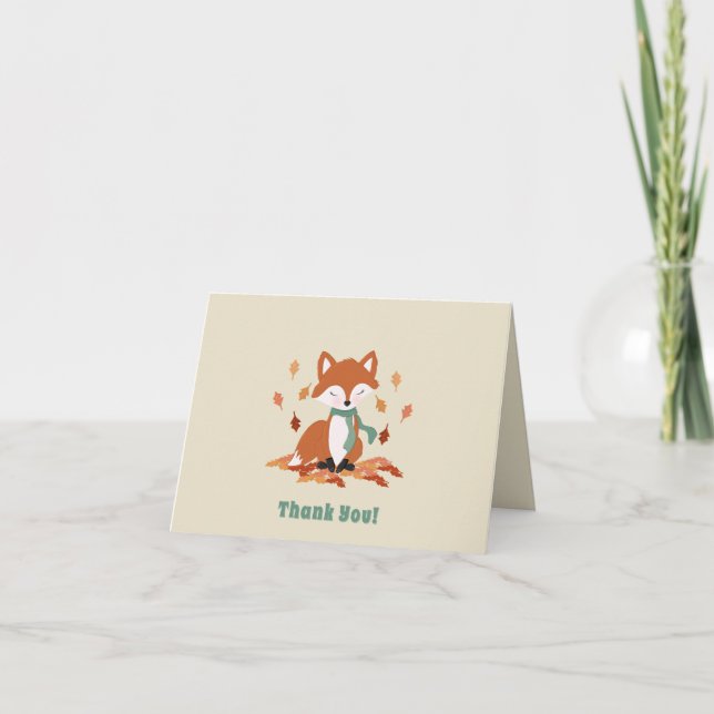 Fall Fox Woodland Birthday Anteckningskort (Framsida)