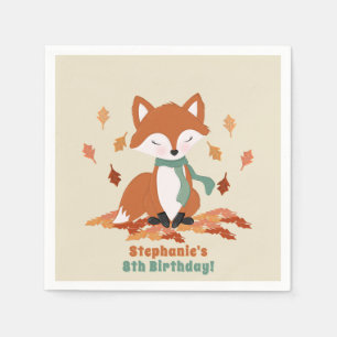 Fall Fox Woodland Birthday Pappersservett