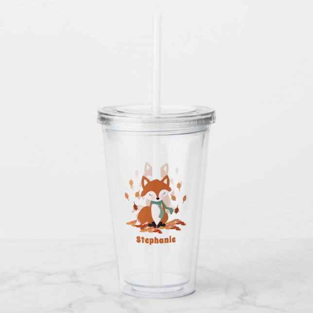 Fall Fox Woodland Birthday Take Away Mugg (Framsida)