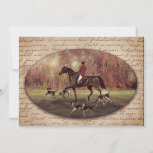 Fall foxjakt med calligraphy-kort julkort